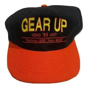 Gear Up Hero Unit Hat 1999 Atlanta Georgia Safety Orange Black Snapback